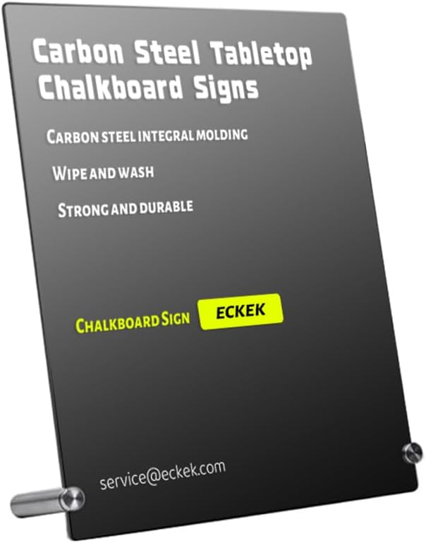 Tabletop Chalkboard Signs with Base Stand - Carbon Steel Menu Chalkboard Stand, Message Board for Shop, Restaurant, Home Decoration (Metal Base 22 * 31cm/8.6612.20inches)