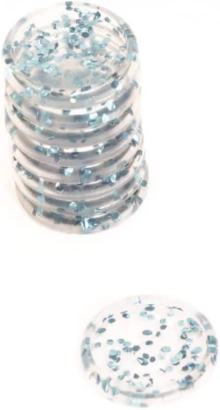 Craftelier - Plastic Glitter Disc S-Rings for Scrapbooking Binding for Planners, Agendas, Notebooks or Albums | Pack of 9 pcs. 25 mm Diameter - Blue Colour
