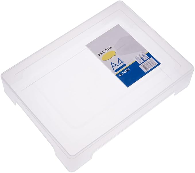 Transparent A4 File Box Plastic Document Organizer Lightweight Storage Folder for Office Home Paper Filing 12.59X9.25X2.51 Inches
