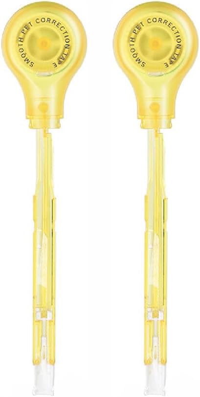 2 PCS Correction Tape Refills, Thickened Film Replacement for Pen-Style Correction Tape Eco-Saving(Yellow Refill)
