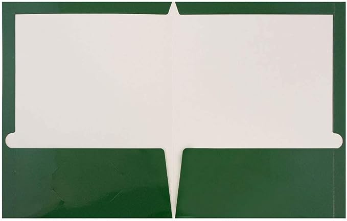 JAM PAPER Laminated Two Pocket Glossy School Folders - Letter Size - High Gloss Green - Bulk 50/Box