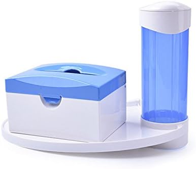 NSKI Dental 3 in 1 Oral Tray Tissue Box and Cup Storage Holder Fix on Dental Chair White/Blue/Green (Blue)