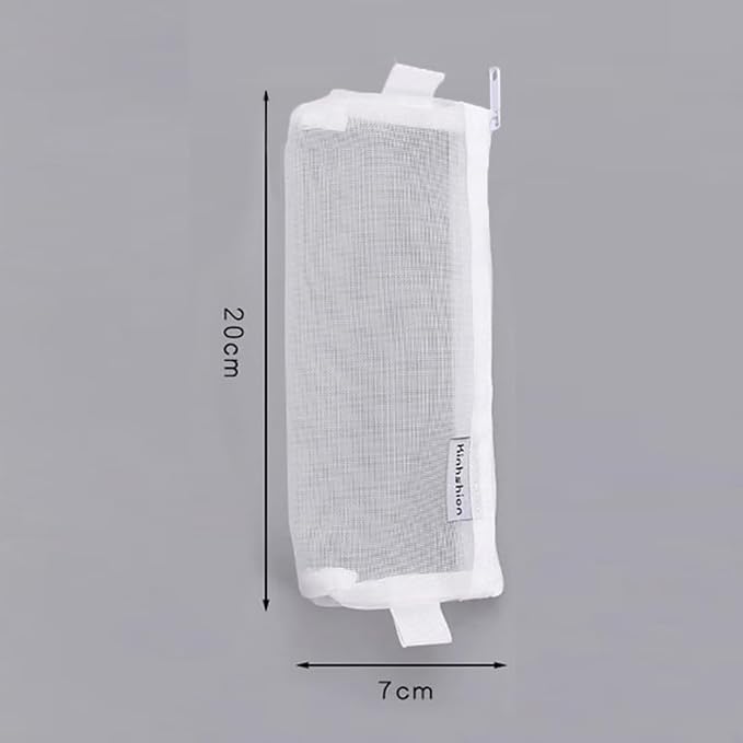 Pokinge 3Pcs Pencil Storage Mesh Pouch Transparent Net Yarn Nylon Pencil Case Portable Cosmetic Bag Stationery Organizer With Zipper For Travel