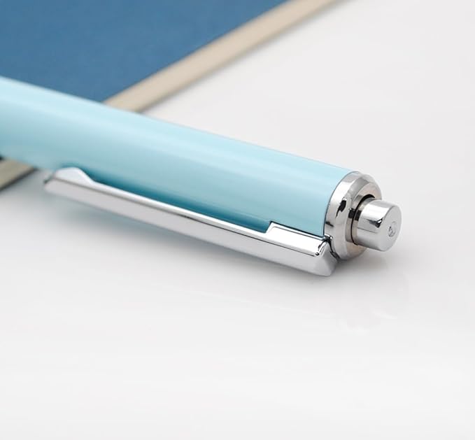 OASO K016 Retractable Fountain Pen Set 0.5mm with 4pcs Blue Ink Cartridges Smooth Writing for School Students (Wave Blue)