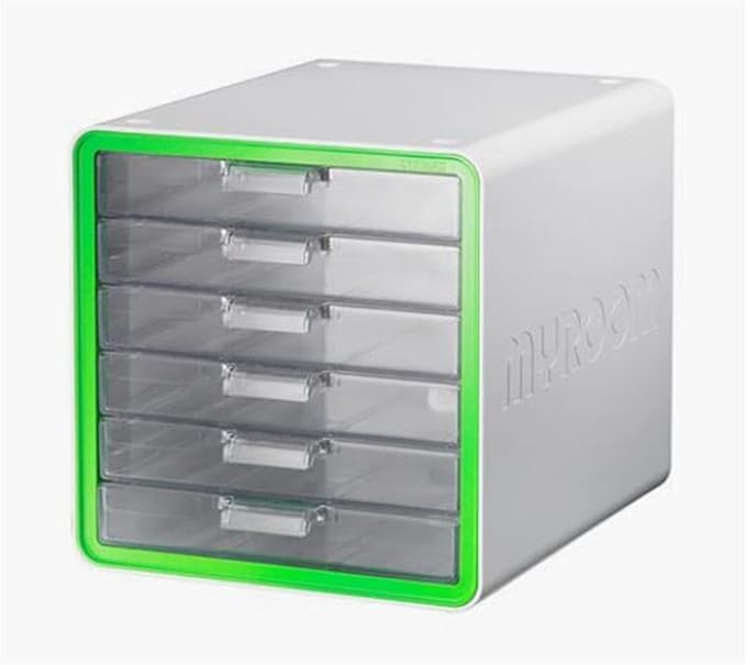 SYSMAX MYROOM Multiple use Document Stationary Organizer Home Office School Organizer Tote W285mm X D345mm X H295mm Multiple use 6tier (Green&White) (Green)