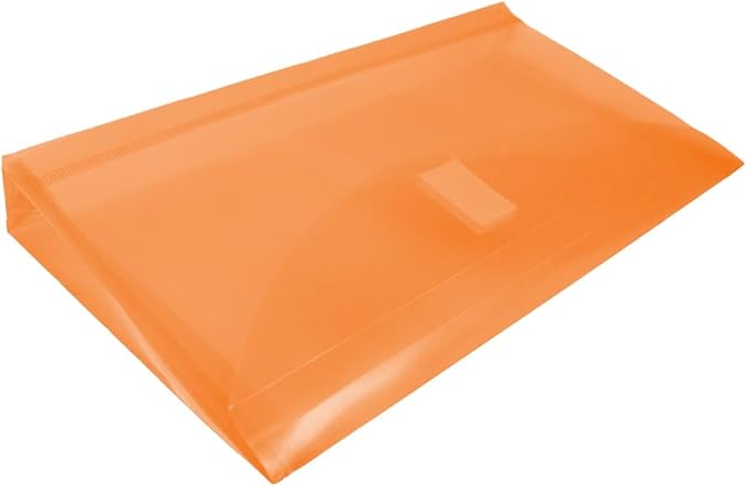 JAM PAPER Plastic Expansion Envelopes with Hook & Loop Closure - #10 Booklet Wallet - 5 1/4 x 10 with 1 Inch Expansion - Orange - 12/Pack