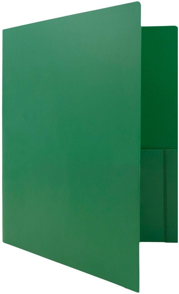 JAM PAPER Heavy Duty Plastic 2 Pocket Extra Tough School Folders - Green - 3/Pack