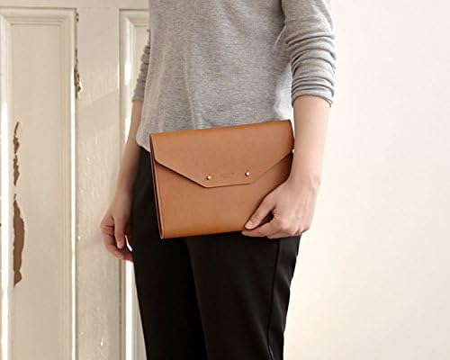 Modern Design PU Leather Padfolio, A5 Size Writing Portfolio Includes Writing Pad, Pen Holder, Card & ID Slots, Extra Pockets, Carry Case Pad Holder, 7”X9” (Brown)