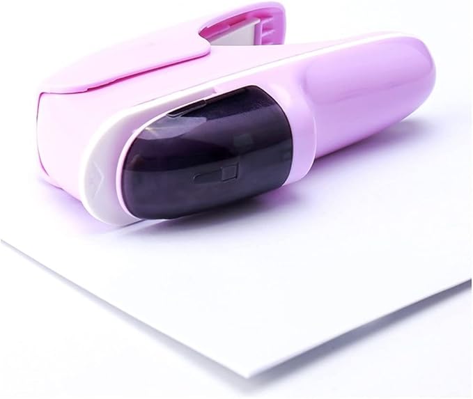 Desk Stapler Stapleless Stapler Handheld Stapler Durable Office Mini Stapler Office Supplies Portable Needleless Stapler Purple School Supplies (Color : A)