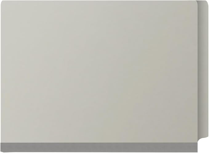 25 Pt. Pressboard Classification Folders, Full Cut End Tab, Letter Size, 1 Divider, Light Gray (Box of 10)