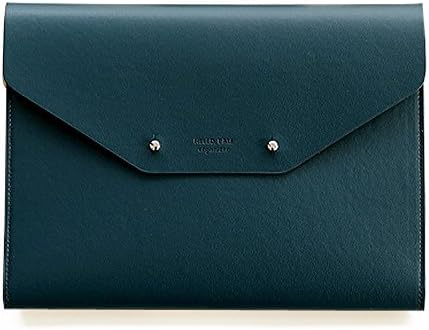Modern Design PU Leather Padfolio, A5 Size Writing Portfolio Includes Writing Pad, Pen Holder, Card & ID Slots, Extra Pockets, Carry Case Pad Holder, 7”X9” (Dark Green)