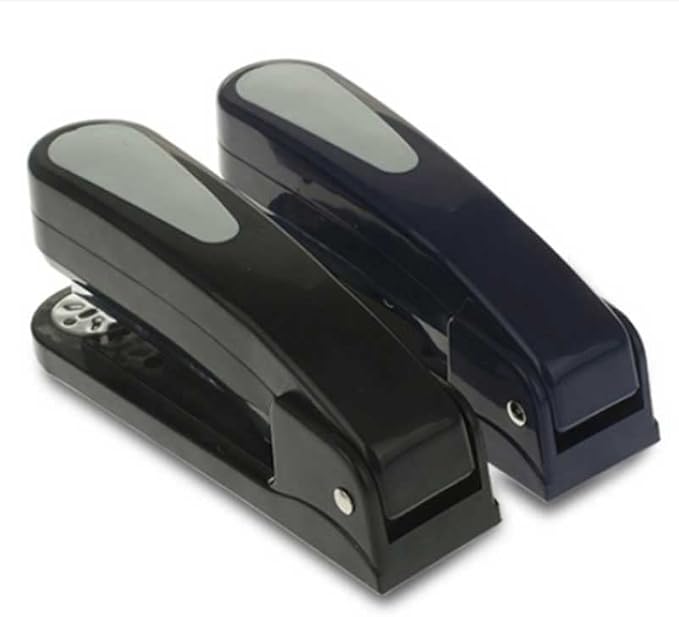 Rotary Medium Stapler Binding 20 Pages Rotated 45 Degrees Without Staples for Paper Binding School Office Accessories(Blue)