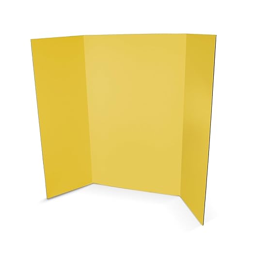 Flipside Products 36” x 48” Project Boards for Presentations, Science Fair, School Projects, Event Displays and Trifold Picture Board, Proudly Made in USA - Yellow - 24 Pack