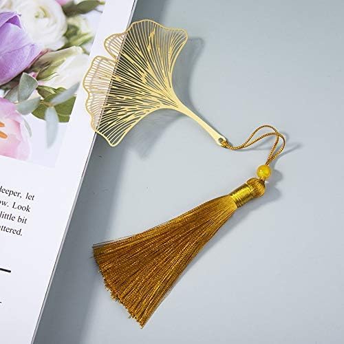 4 Pack Metal Bookmarks with Tassel, Golden Hollow Bookmark Gift for Book Lovers, Writers, Readers, Children, Teens, Men, Women, Adults