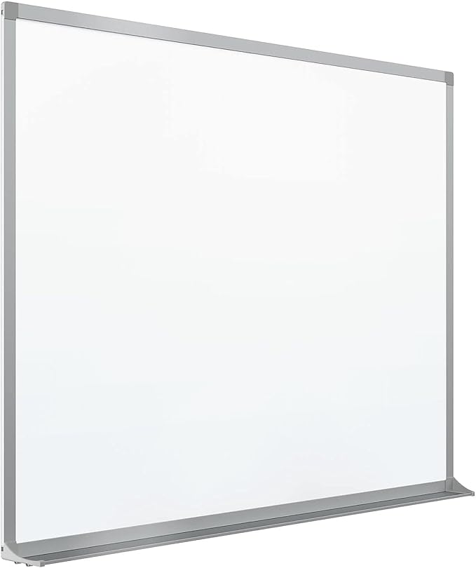Quartet Dry Erase Magnetic White Board 96"W x 48"H, Porcelain Whiteboard, Silver Aluminum Frame (PPA408)