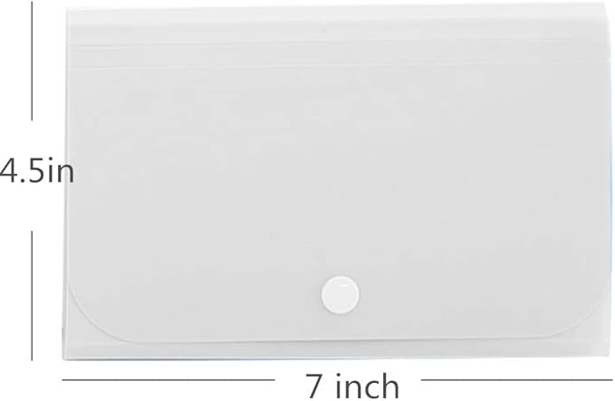 Expanding File Folder, Subdivision Accordion File Folder Mini Organizer PP Wallet for Cards,Coupons,Receipt,Tax Item or Changes,7x4.5 Inches,12 Pockets with Tabs and Check Case(White)