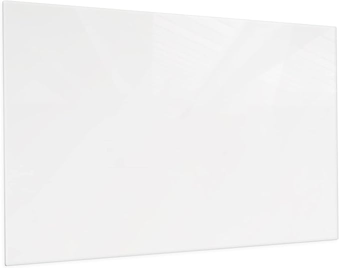Glass Dry Erase Board (48" x 60"), White Surface with Eased Corners, Frameless Glass Board for Wall with Markers, Magnets, Eraser by Fab Glass and Mirror