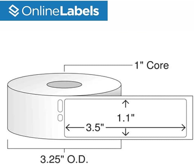 1.1 x 3.5 Labels for DYMO Printers - 350 Labels Per Roll, 4 Rolls Totaling 1,400 Labels - Same As DYMO 30252 - Online Labels