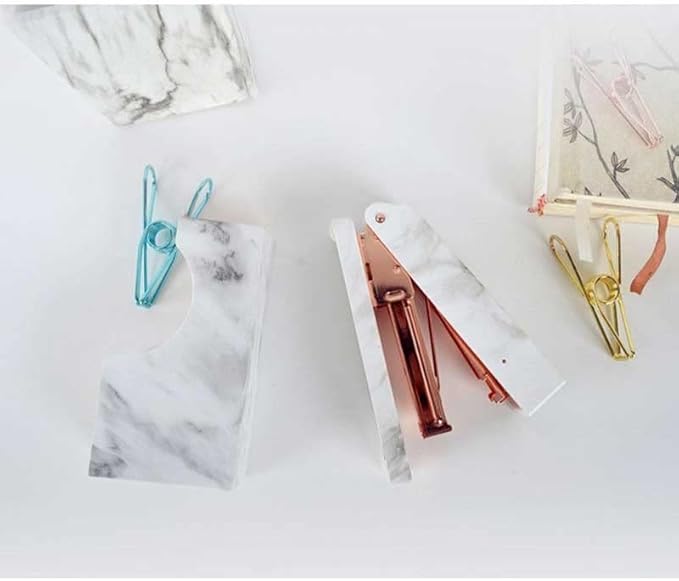 Marble Pattern Stapler Desktop Spring Powered Stapler for Home Office Binding Supplies