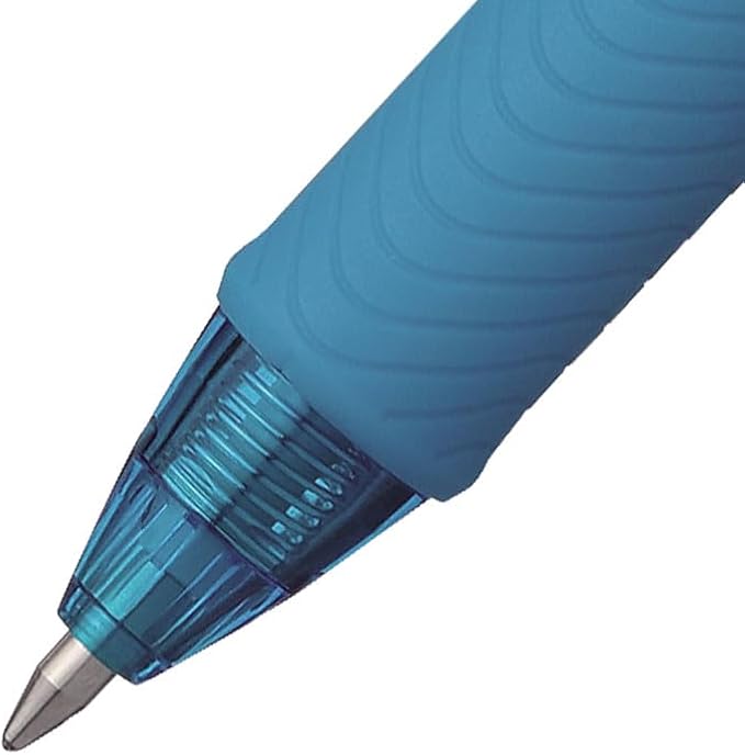 Pentel EnerGel-X Retractable Liquid Gel Pen (0.7mm) Metal Tip, Sky Blue Ink, Box of 12 (BL107-S)
