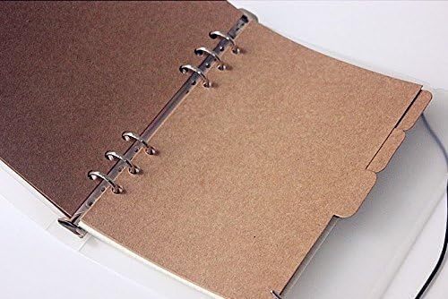 Zelten Refills/Loose Leaves for A6 Cover Ring Binder/Personal Organizer/Planner(A6 6 Holes, Divider Horizontal Brown Paper)