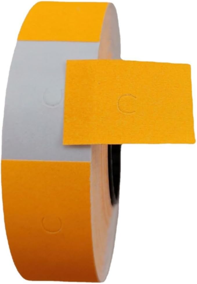 MX-6600 Price Gun Labels, 2 Line Pricemarker Labels Paper for Price and Date Guns, Suitable for MX-6600, MX-6602, G6000, YH-689, 5000pcs-10 Roll (Without Gun) Orange