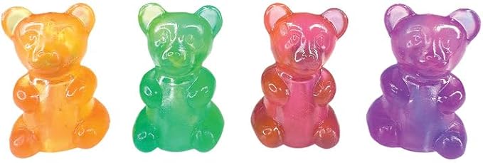 Raymond Geddes Scented 2-Color Gummy Bear Pencil Toppers - Pack of 24 - Fun and Aromatic Pencil Accessories for Kids