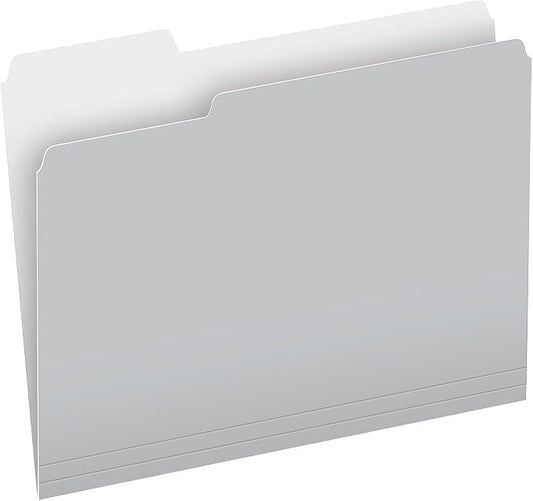 Pendaflex Interior File Folders, 1/3 Cut, Top Tab, Letter Size, Gray, 100 per Box (4210 1/3 GRA)