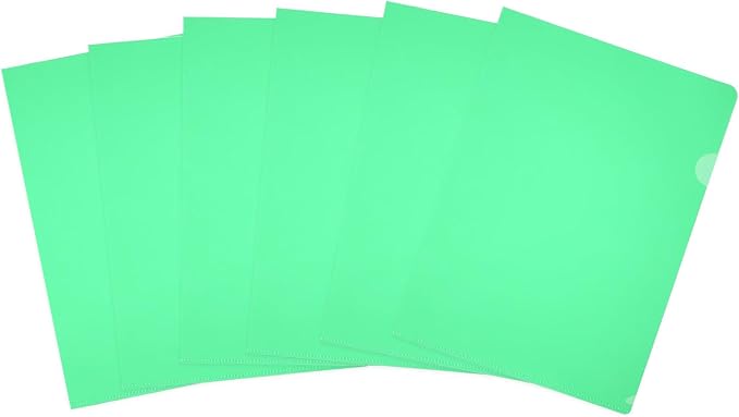 PATIKIL 6 Pack A4 Plastic Folders, Letter Size Clear Folders l Type Project Pockets Paper Document Jacket Sleeves Transparent for Documents Office File, 8.7x12.2, Green