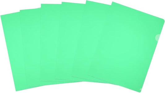 PATIKIL 6 Pack A4 Plastic Folders, Letter Size Clear Folders l Type Project Pockets Paper Document Jacket Sleeves Transparent for Documents Office File, 8.7x12.2, Green