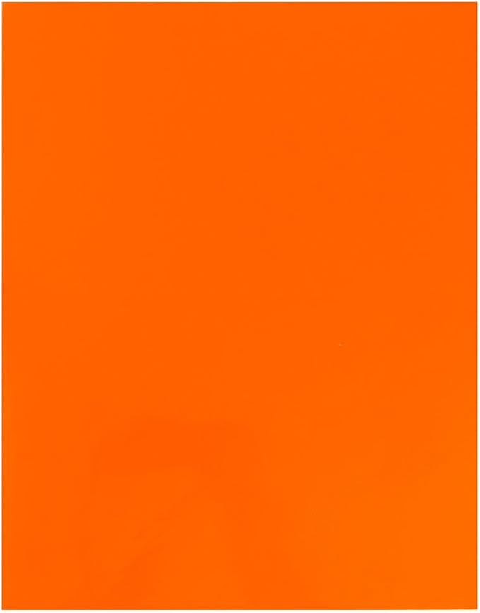 JAM PAPER Laminated Two Pocket Glossy School Folders - Letter Size - High Gloss Orange - Bulk 50/Box