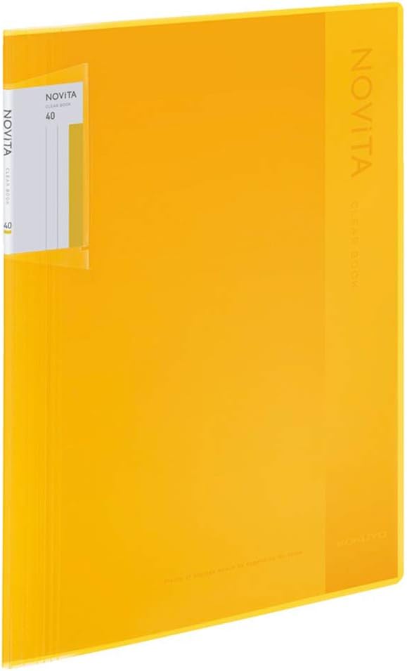 Kokuyo Novita α, Expandable File Clear Book, Display Book, Presentation Binder with Plastic Sleeves 40-Pocket Bound, Presentation Book Art Portfolio Folder, A4-S, Yellow, Japan Import (RA-NV40Y)