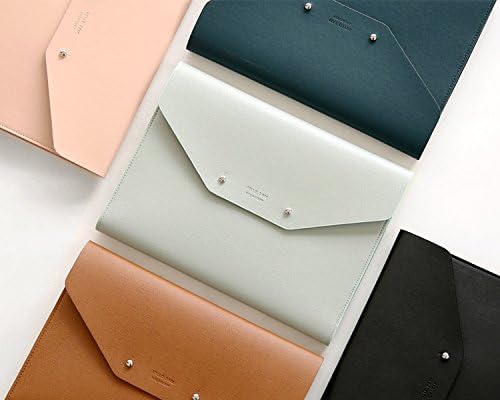Modern Design PU Leather Padfolio, A5 Size Writing Portfolio Includes Writing Pad, Pen Holder, Card & ID Slots, Extra Pockets, Carry Case Pad Holder, 7”X9” (Mint Gray)