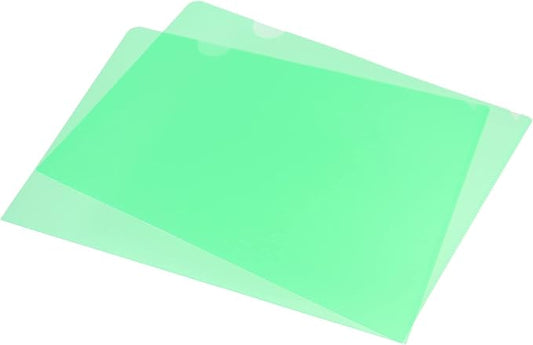 PATIKIL L Type Folders 24 Pack A4 Plastic File Project Pockets Clear Paper Document Jacket Sleeve for Office, Green