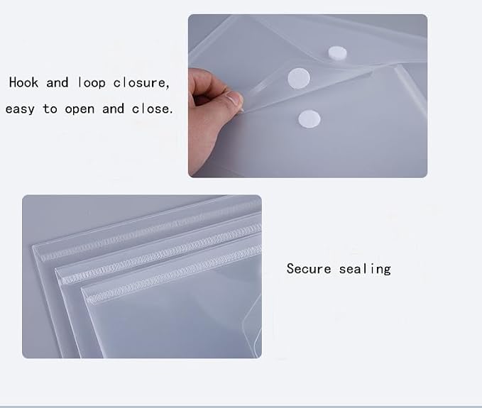 24pcs 5x7 Plastic Clear Envelopes Receipt Coupon Stickers Stamps Storage Case File Organizer Holder