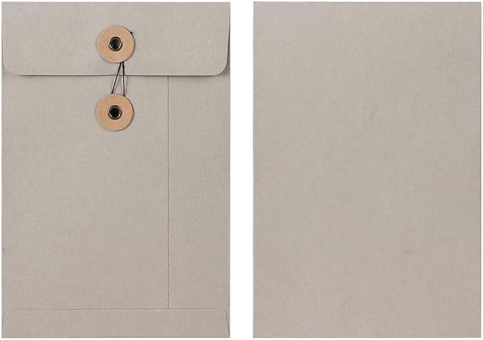 10 Pcs Vintage Kraft Paper File Folder Thickened A5 Filing Envelope Project Photo Pockets Reusable Document Wallet Bag with String Tie Closure for Office Home