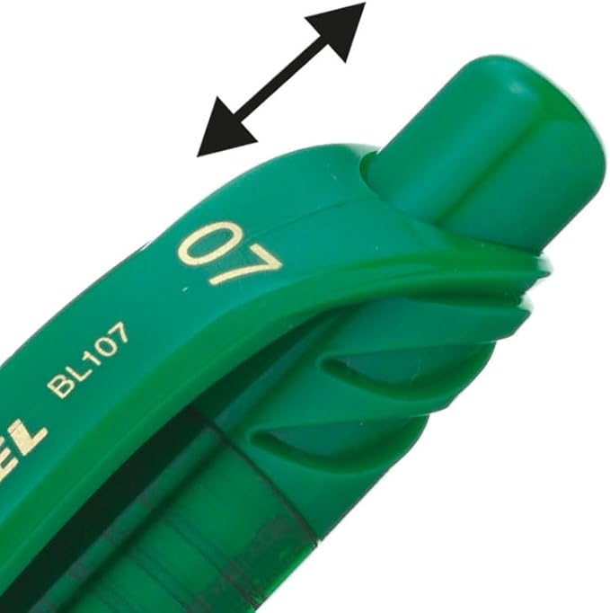 Pentel Energel X Retractable Liquid Gel Roller, 0.7mm Medium Point Size, Green Ink, Box Of 12