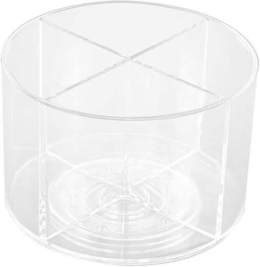 Drinks Packet Organizer,Acrylic Clear 360°Rotating Storage 4 Compartments for Small-Packaged Beverages Office Supplies