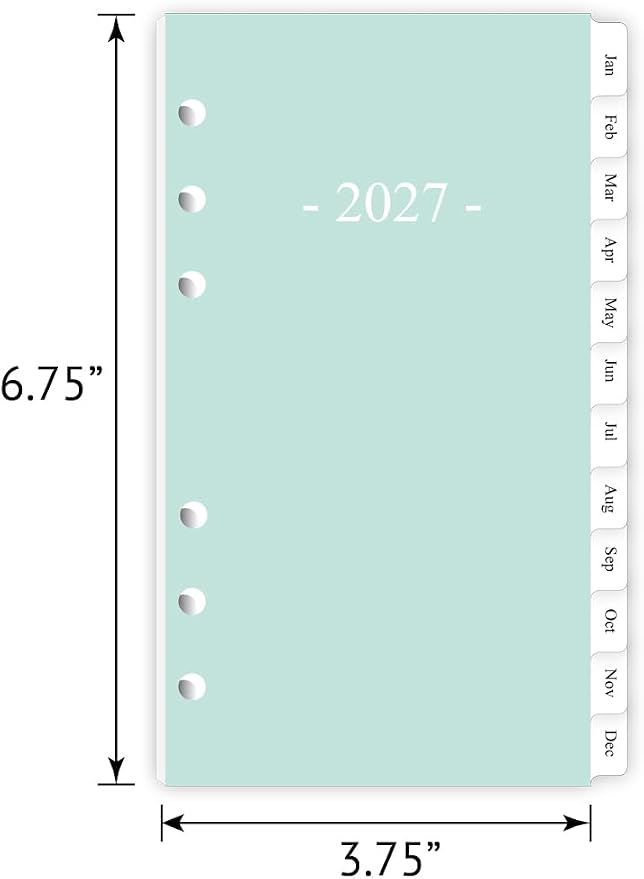 newestor 2027 Weekly & Monthly Planner Refill, 3-3/4" x 6-3/4", Jan 2027 - Dec 2027, Personal/Compact/Size 3
