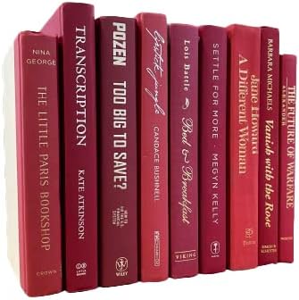 Decorative Accent for Home Decor – Real Books by Color® Interior Styling Piece for Bookshelf, Coffee Table, Design Display (Set of 3, Red)