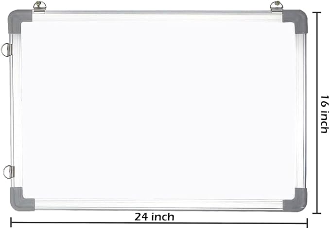 Dry Erase White Board, 24x16Inch (60x40cm) for Wall Whiteboard Aluminum Frame Hung for Kids Draw and Write Teach