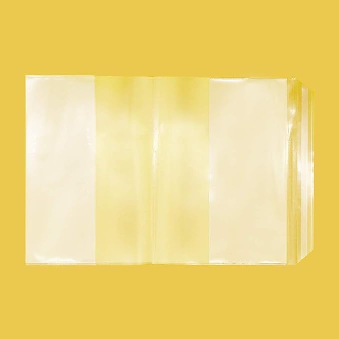 EULANT 10 Pieces Book Covers Plastic Clear with Adjustable Self-Adhesive Closure,Clear Slip On Jacket Cover,16K Size for Books at 19x26cm