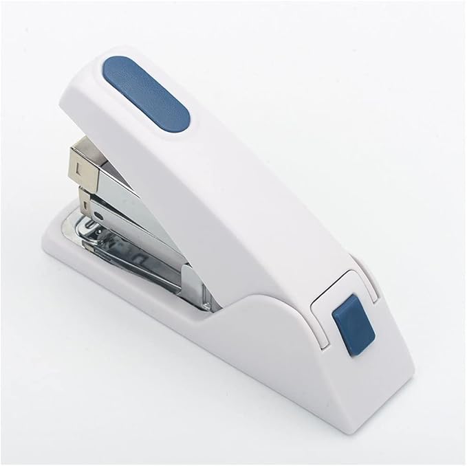 Desk Stapler Desktop Stapler Durable Metal Stapler 50 Pages Capacity Multifunctional Single Finger Contact Stapler Suitable for Office Or Desk White School Supplies (Color : A)