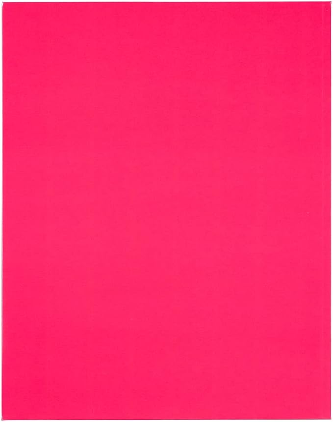 JAM PAPER Laminated Two Pocket Glossy School Folders - Letter Size - High Gloss Fuchsia Hot Pink - Bulk 100/Box