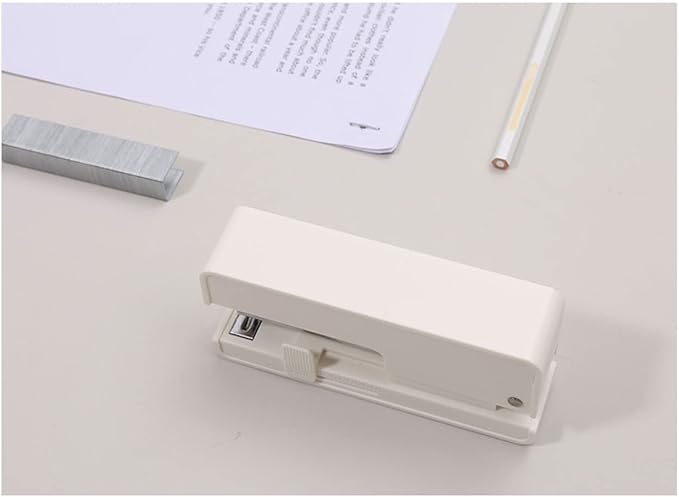 Desk Stapler Labor-Saving Desktop Stapler The Office Desktop Stapler Has a 20-Sheet Capacity Suitable for Office Document Binding School Supplies (Color : White)