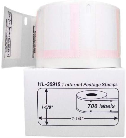HOUSELABELS Compatible DYMO 30915 Internet Postage Labels (1-5/8" x 1-1/4"), Strong Permanent Adhesive, Compatible with DYMO LW 450, 4XL, Rollo & Zebra Desktop Printers, 76 Rolls /700 Labels