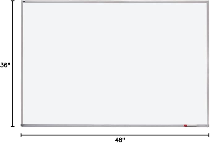 Quartet Porcelain Whiteboard, Magnetic Dry Erase White Board, 48"W x 36"H, Aluminum Frame (PPA304)