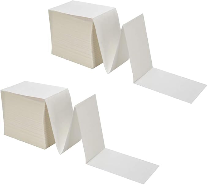 9527 Product Fanfold 4 x 6 Direct Thermal Labels White Perforated Shipping Labels,2 Stack,Total 2000 Labels