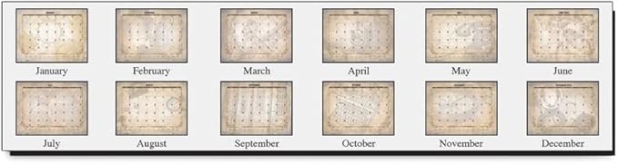 House of Doolittle 22 in. x 17 in. 12-Month (Jan-Dec) 2026 Recycled Vintage Desk Pad Calendar - Vintage Artwork/Sepia Sheets/Brown Corners