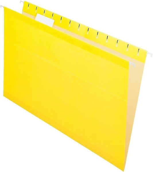 Pendaflex 04153 1/5 YEL Reinforced Hanging Folders, Legal Size, Yellow, 1/5 Cut, 25/BX (4153)
